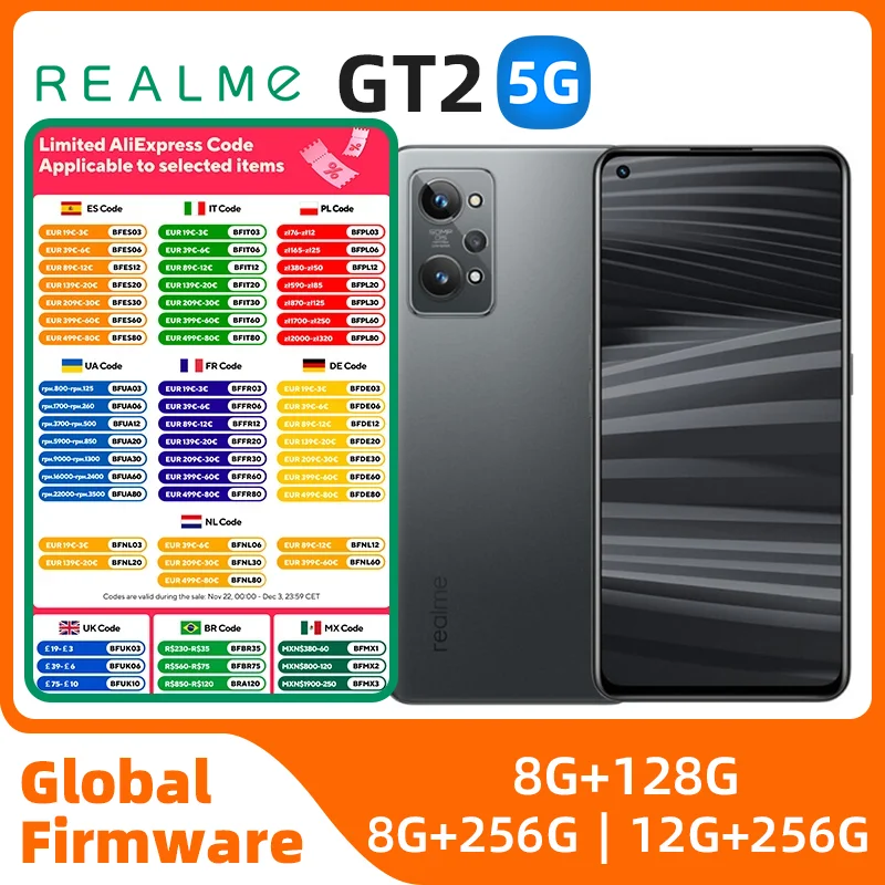 Realme  GT2 Android 5G Unlocked 6.62 inch Screen  65W Charge 256G Rom in Good Condition Original used phone