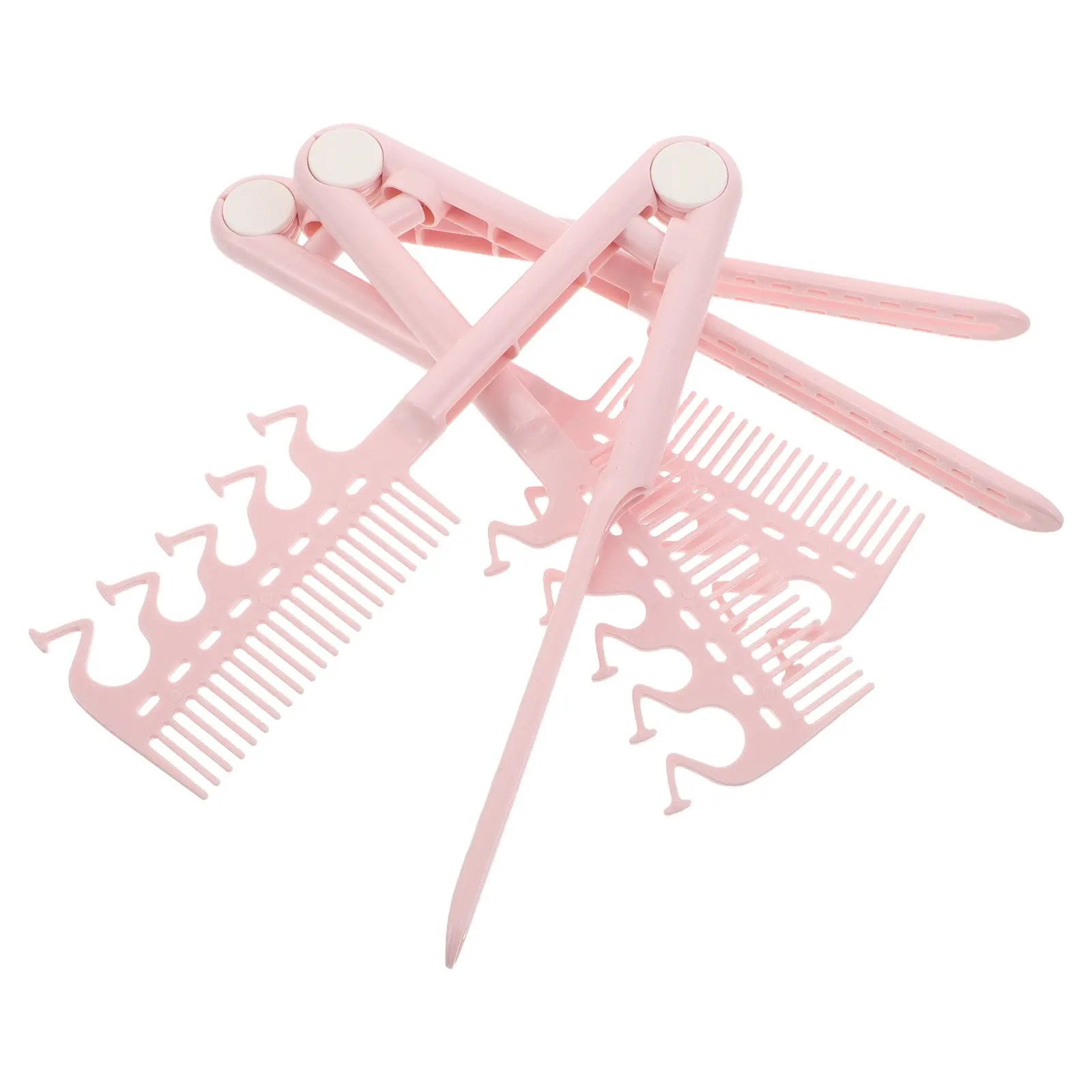 3Pcs Anti-Static Folding Straightening Comb V-Shaped Styling Hair Comb Heat Resistant for Travel Touch-Up Smooth -Free
