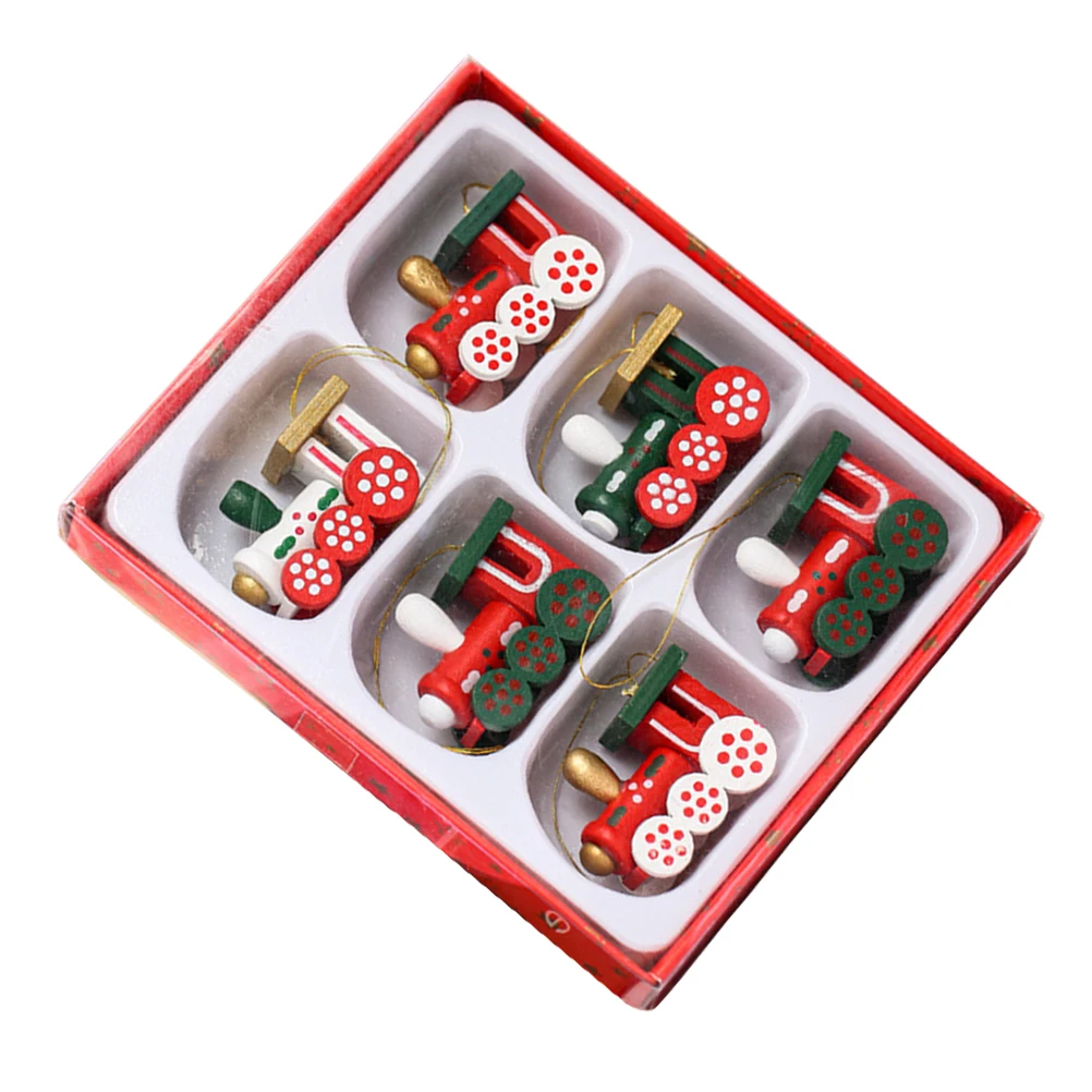 

Wooden Train Pendants Mini Christmas Wooden Christmas Train nament Small Size Home Decor Xmas Tree Festive Holiday Cheer