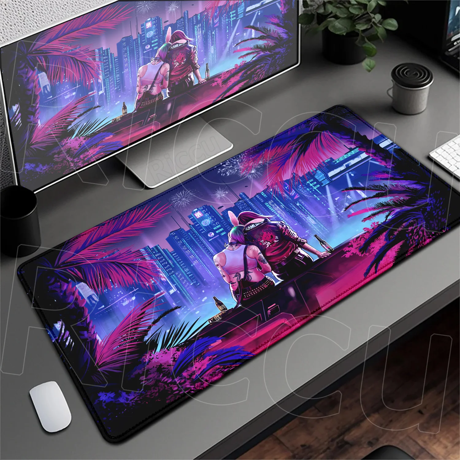 Kawaii Anime Girl Schreibtischunterlage HD-Druck Cyberpunk Rutschfeste Mausunterlage XXL Laptop Gamer Drachen-Geschwindigkeits-Tastaturmatte Langlebig Waschbar – Detail 28