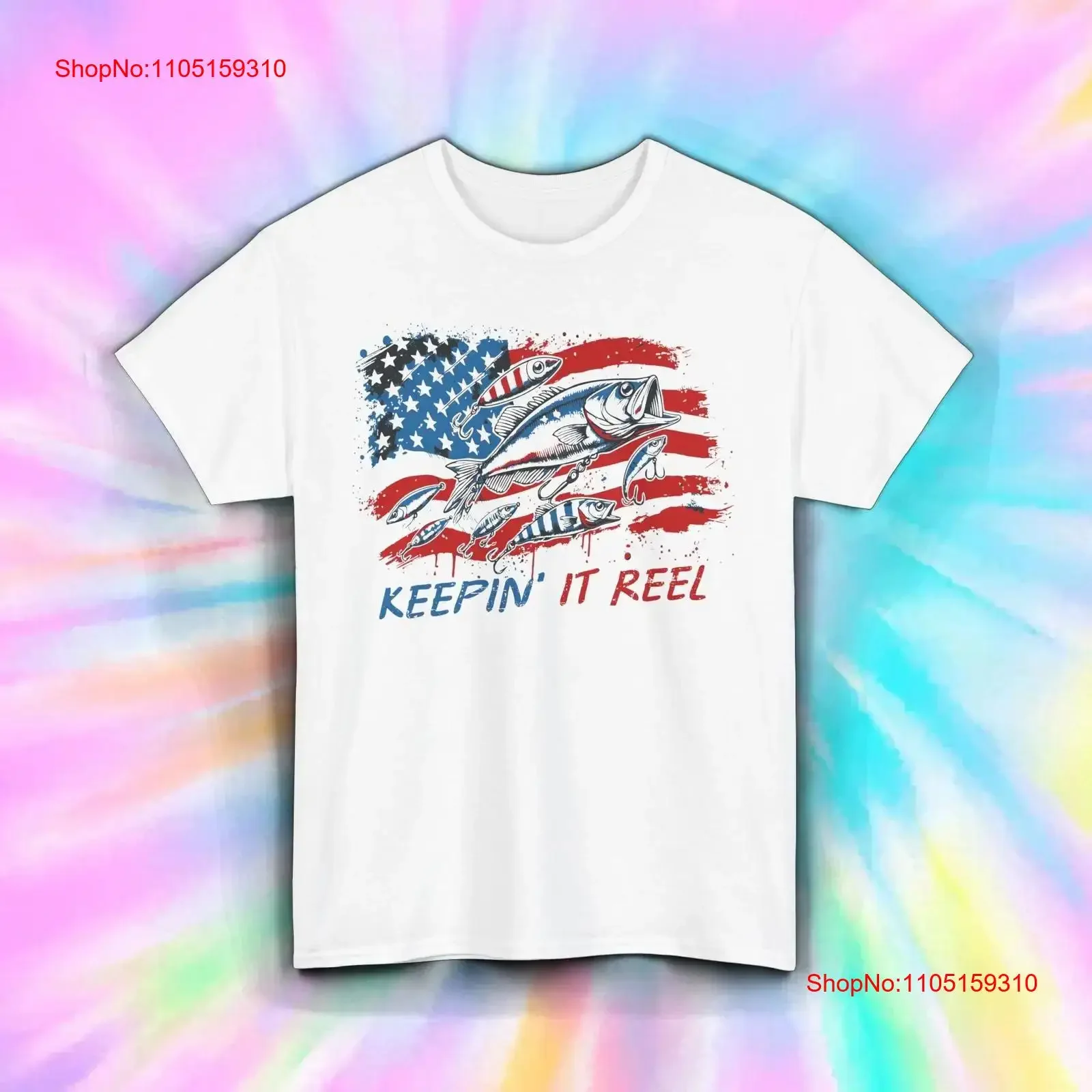 Keepin It Reel الصيد الوطني مضحك العلم الأمريكي 4th من يوليو تي شيرت S 5XL خمر غسلها لينة تنوعا