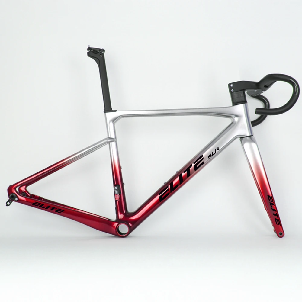

Карбоновая рама велосипеда Elite Full Hidden Road Bicycle Карбоновая рама дискового тормоза R53 Легкая велосипедная рама BB86 T47 для шин 700*32c