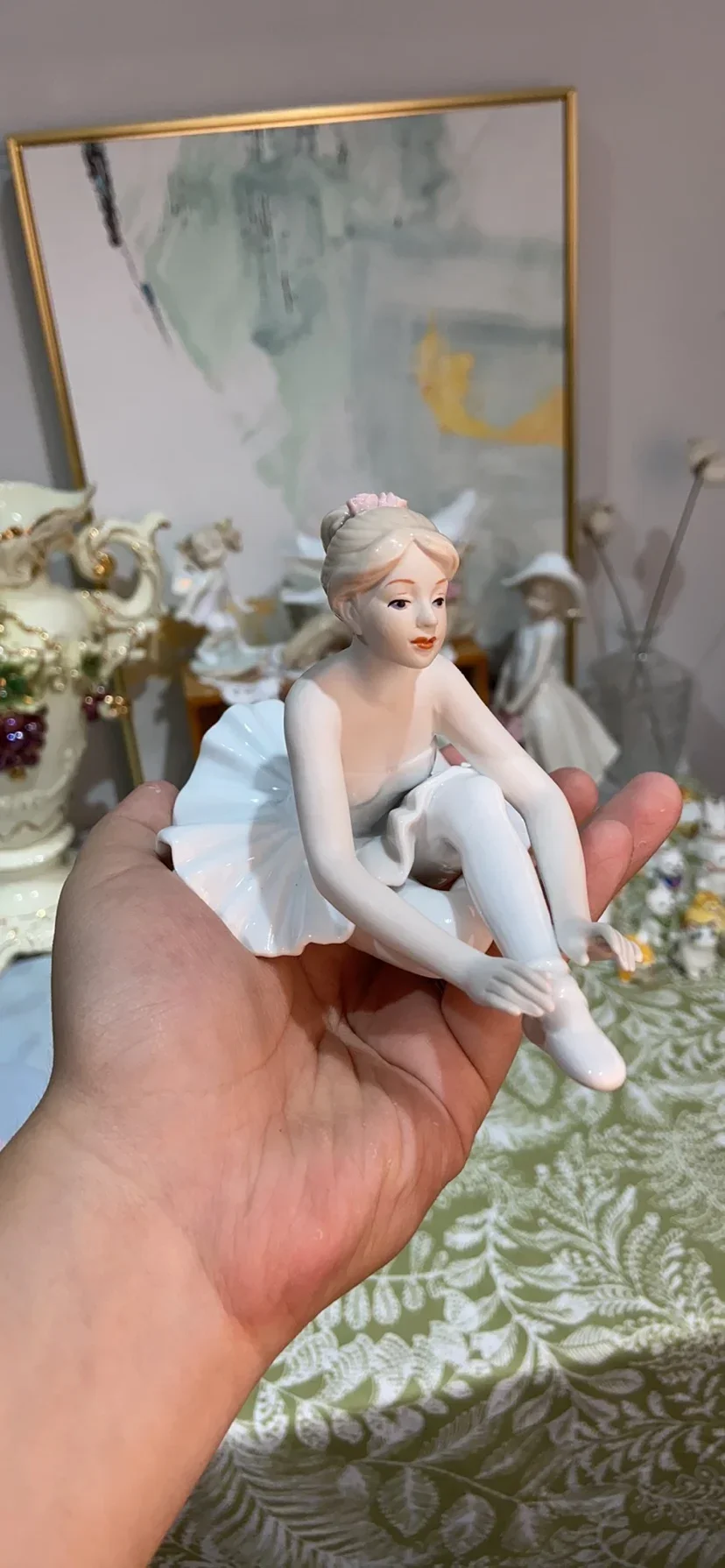 Western Characters Ballet Girl Elegant Ceramic Characters Porcelain Dolls Playing Piano Ornament Desktop Exhibition Hall Collect view 4