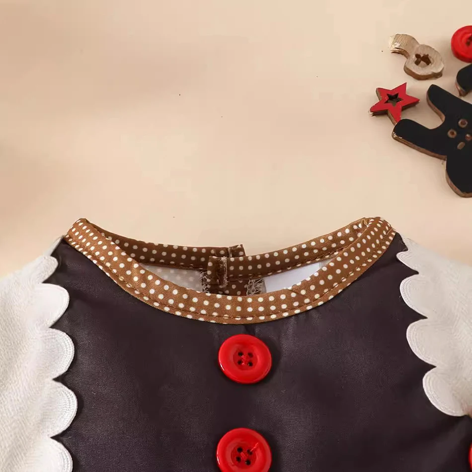 Toddler Girls Christmas Celebrations Polka Dot Dress with Round Neck and Bow Belt Decoration Long Sleeve A-Line Casual Dresses image 4