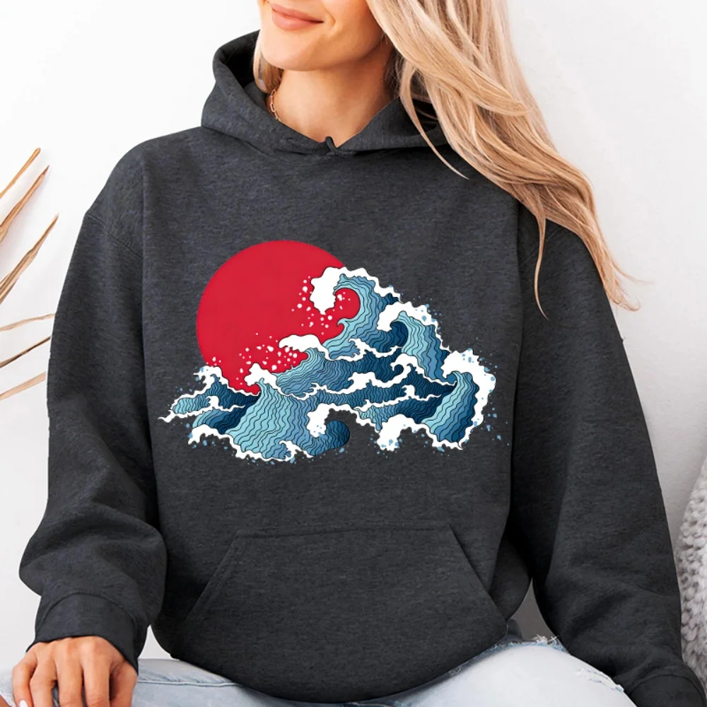 

Термоаппликация на одежду: 1 шт., японский волновой узор, красное солнце и синие океанские волны, термоклеевые наклейки на одежду