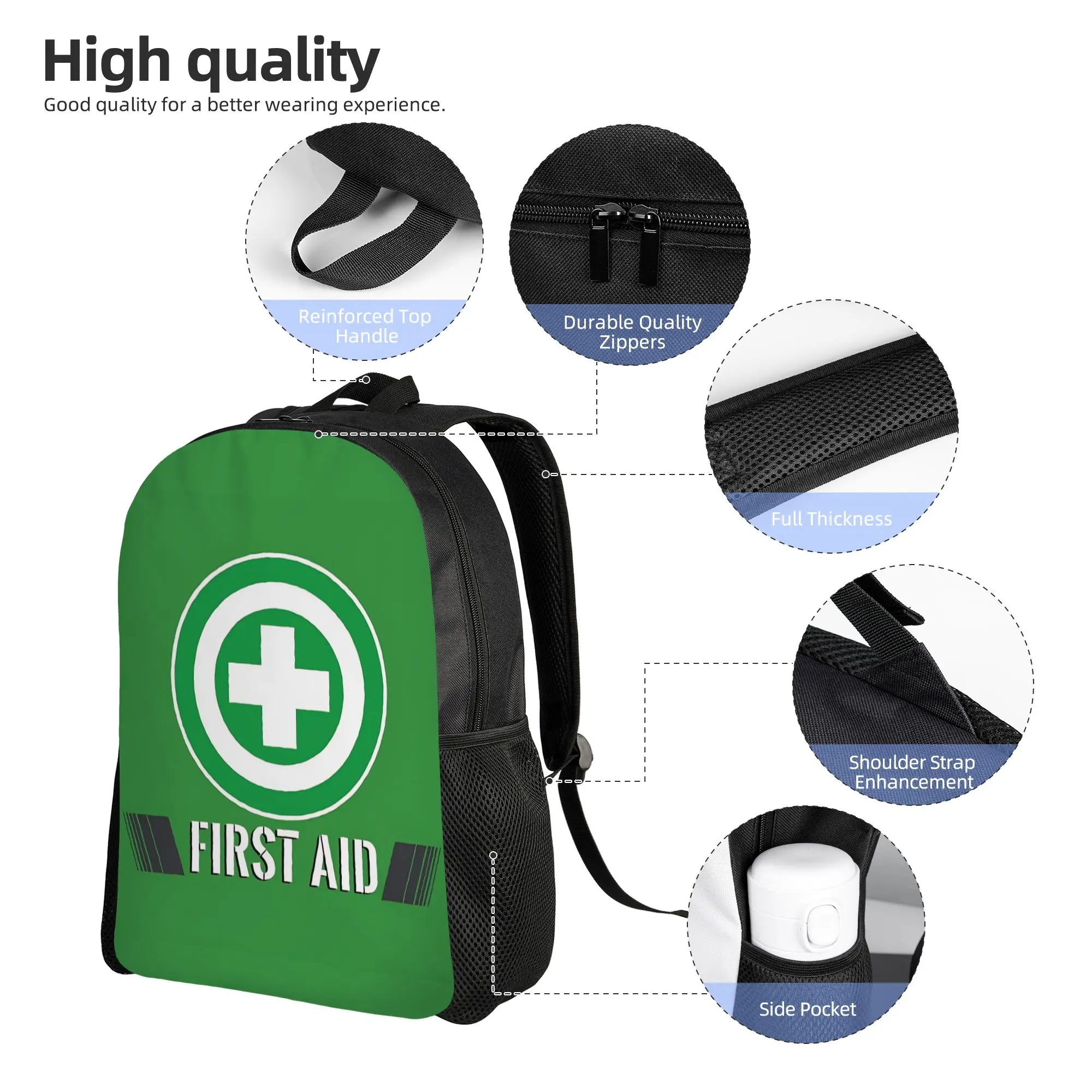 FIRST AID  Classical Backpack Gift High School Business Left 4 Dead 2 Daypack for Men Women College Canvas Bags - view 4