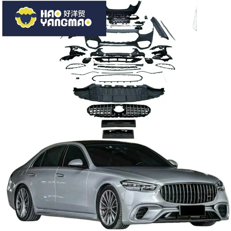 Suitable for Weather-Proof FORBenz S-Class W223 2021-2023 Upgrade To S63 AMG Body Kit with Front Rear Bumper Diffusers