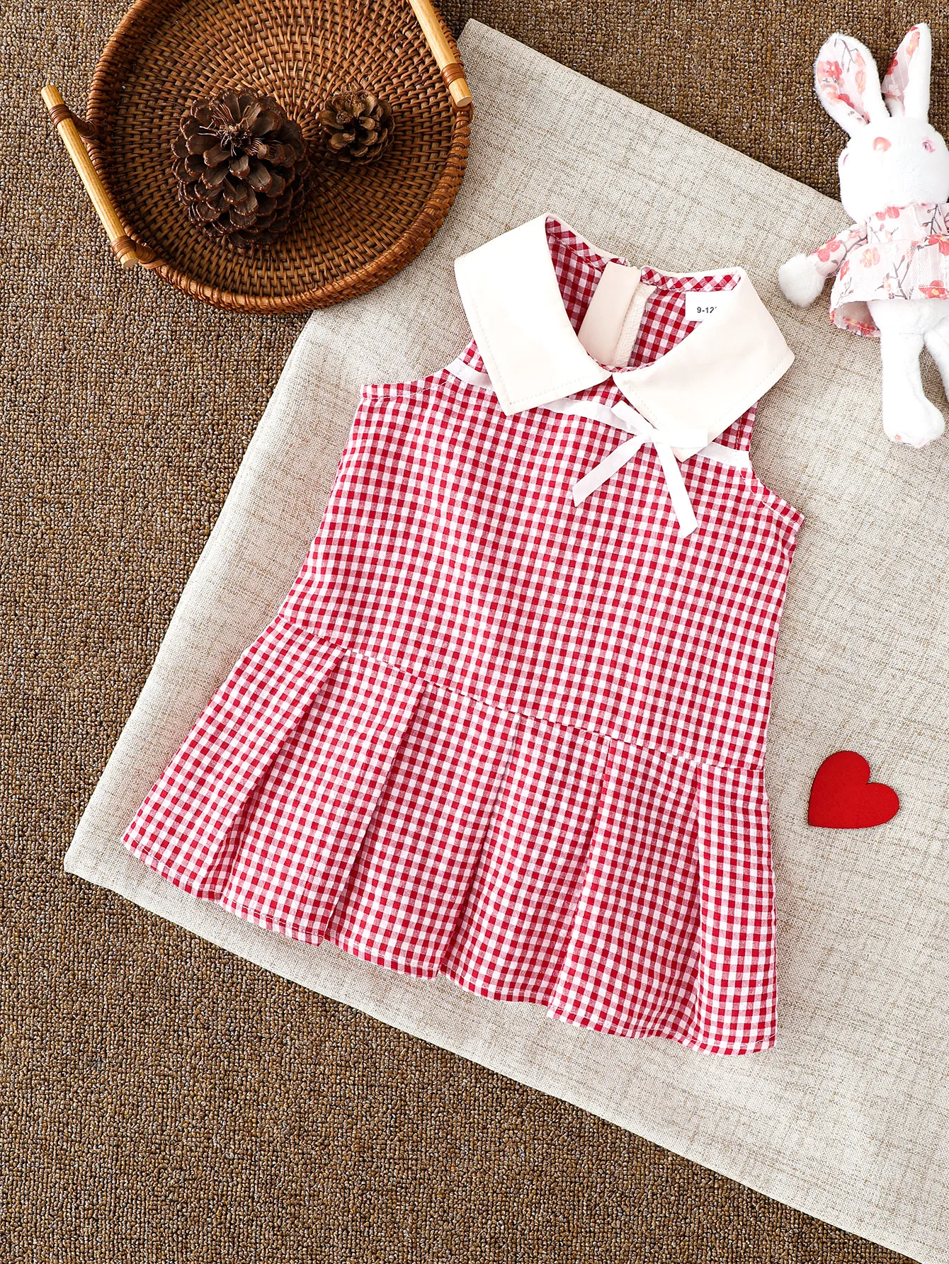 

Girls Summer Sleeveless Red Plaid Dress Infant Girls Clothing Toddler Girl Outfit