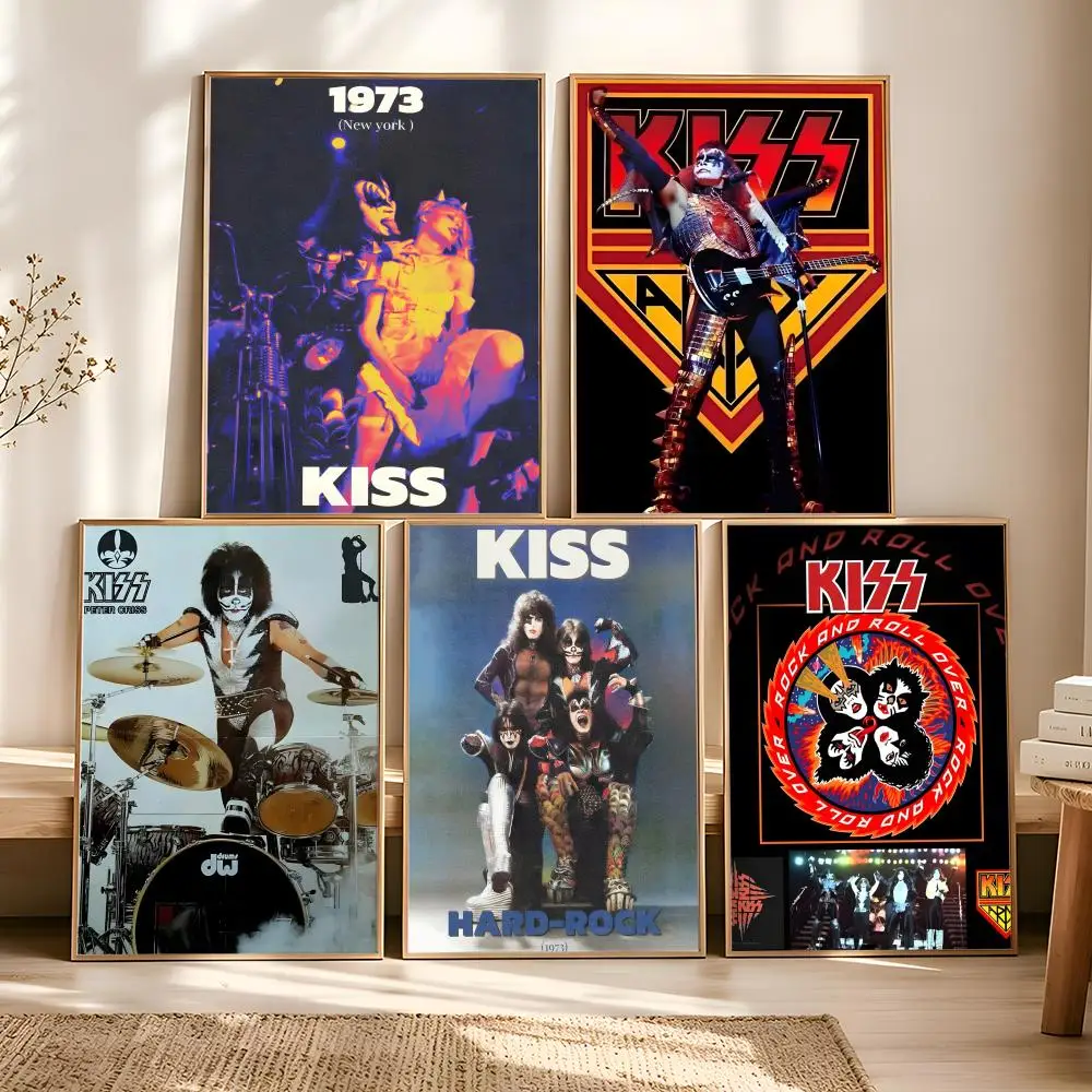 Rock Band Kiss Kraft Poster HD No Residue Self-Adhesive PP Poster Peel&Stick Decor view 2
