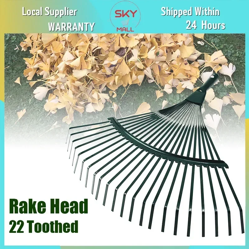 22 Teeth Heavy Duty Steel Metal Rake for Head High Carbon Steel Lawn Leaves Garden Without Handle Home Tools Garden Tools