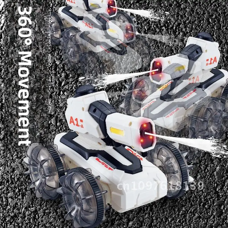 2,4G amphibische tank wasser spray schießen rotierenden fernbedienung geländewagen tank kinder elektrische spielzeug