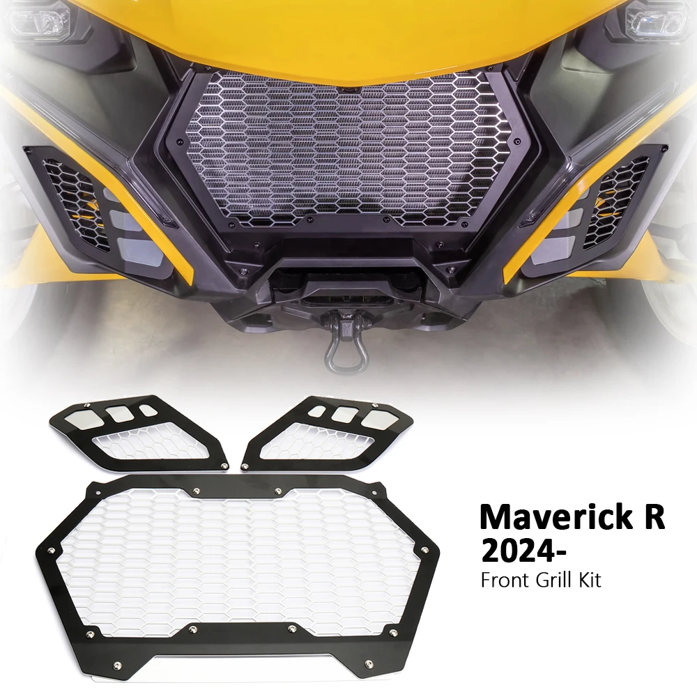 New Front Grill Kit Black Radiator Guards Set UTV For Can-Am maverick R Maverick MAVERICK R 2024 2025