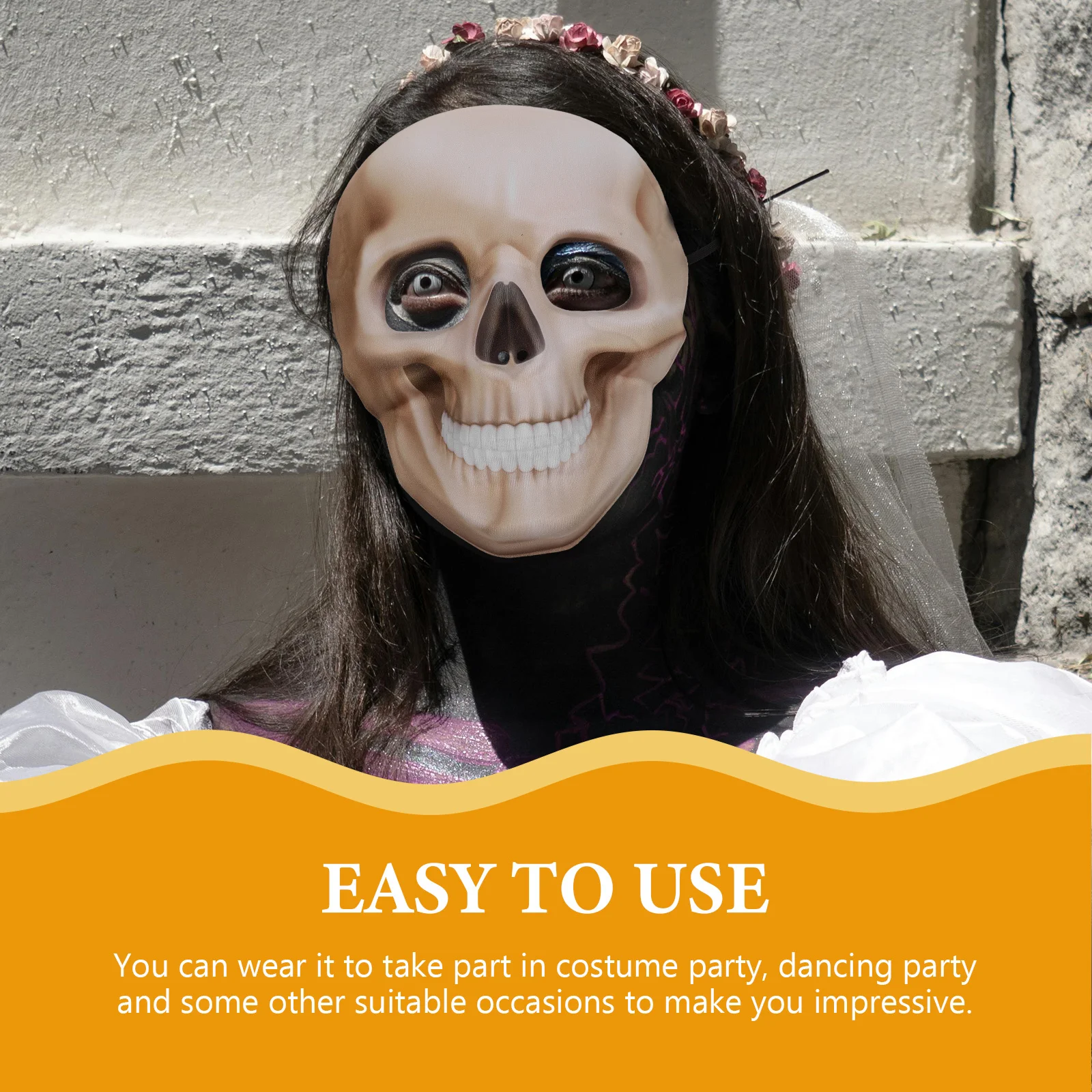 

Skull Mask Halloween Party Cosplay Prop Decorative Masquerade Carnival Performance Accessory Scary Costume Mask