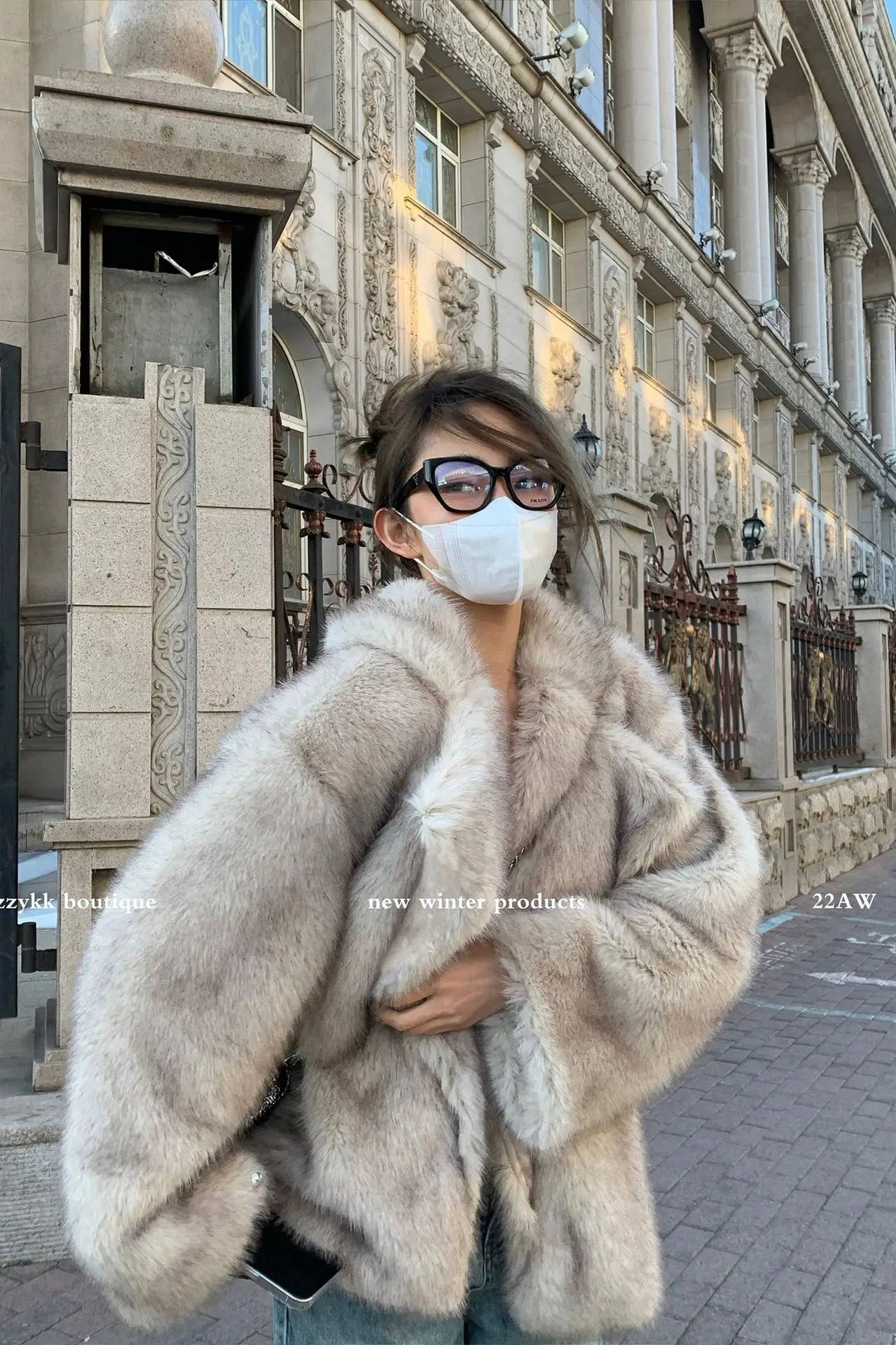 Toka – manteau en fausse fourrure de renard pour femme, tempérament moyen et Long, grand revers, ample, 2025