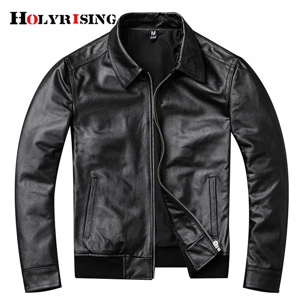 

6XL Men Cowhide Leather Jacket Classical Motocycle s 100% Natural Calf Skin Moto Man Biker Coat