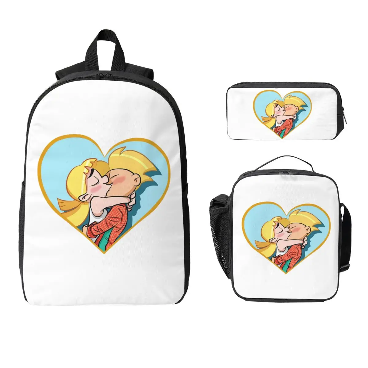 

Hey Arnold Helga Pataki Cartoon Backpack Boys Girls BookBag School Bag Laptop Shoulder Bags 3ps Insulated Lunch Bag Pencil Case