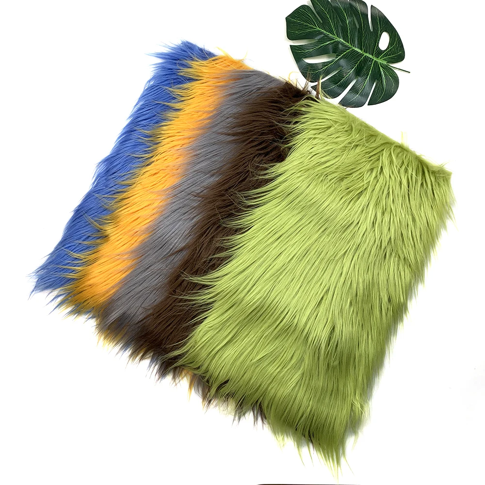 2024 New 25x45cm 100% Polyester Faux Fur Fabric 8cm Soft long Hair Plush Fabric Handmade Doll/costume DIY Sewing Fabric