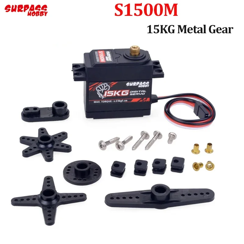 

RC Car Servo SURPASS Hobby S1500M 15KG Metal Gear Servo Digital Servo for 1/10 1/8 High-Speed RC Car /Aircraft RC Boat Model