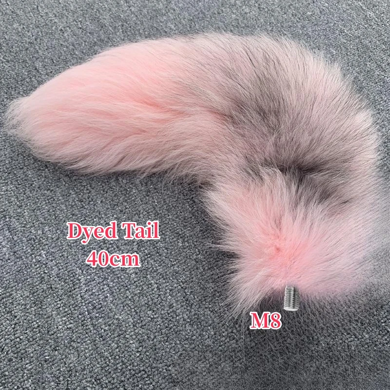 40cm Sexy Dyed Fox Tail Detachable Anal Butt Plug for Couple BDSM Cosplay Fantasy Alternative Erotic Sex Toys