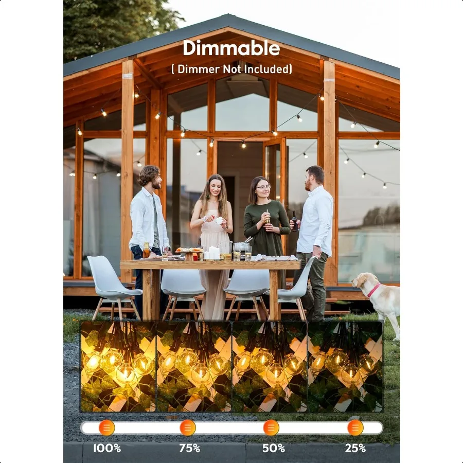 G40 vervangende LED-lampen 25-pack Clear Globe-lamp past op E12 C7 kandelaar schroefbasisaansluitingen 1,5 inch dimbaar Edison Lig