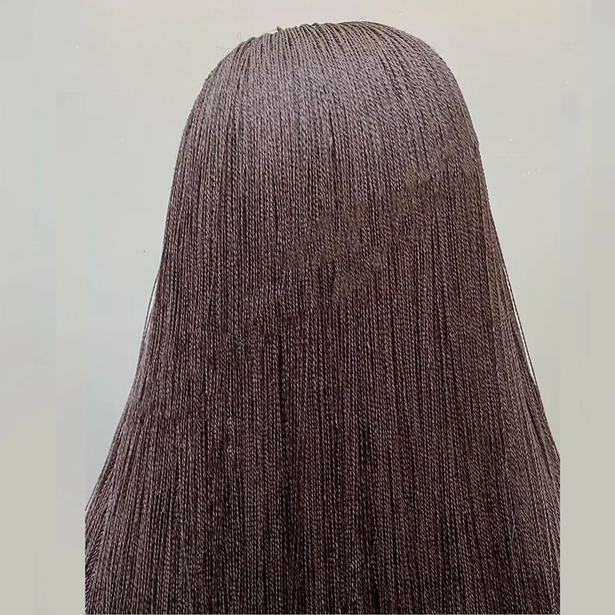 Black Micro Twist Braided Lace Front Wig — Glueless, 26 Inch