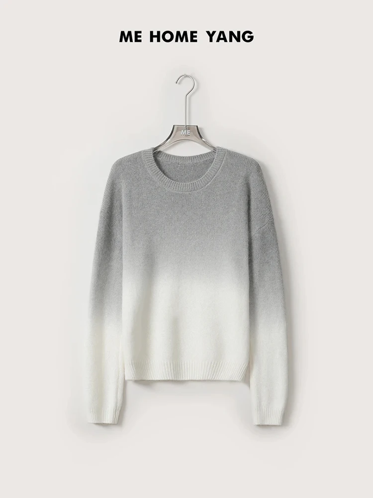 

Женский свитер Lao Yang's Personal Close-Up из смесовой шерсти мериноса с кроличьим пухом, круглый вырез, удобный крой