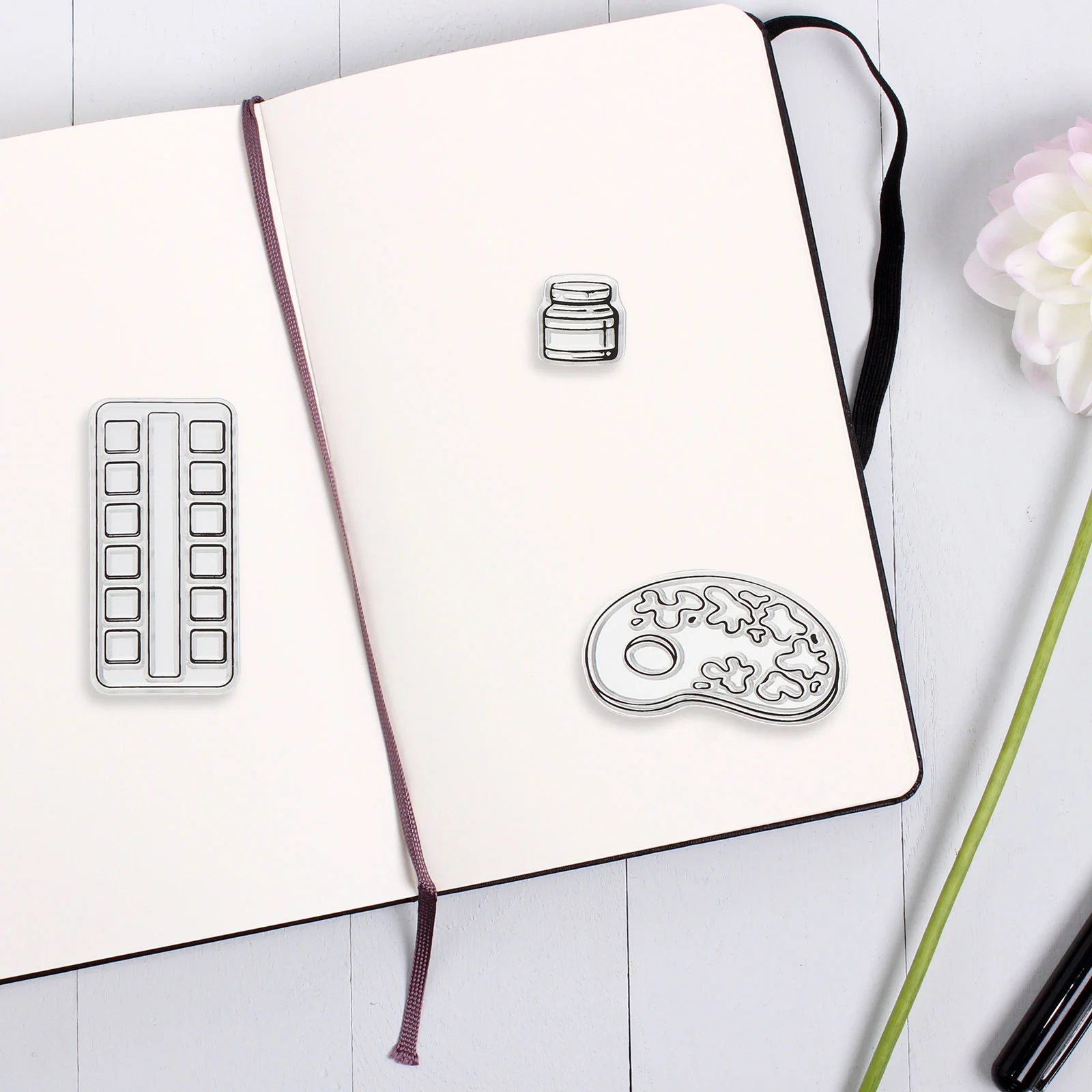 

2Pcs DIY Silicone Silicone Seal Transparent Clear Stamps Scrapbook Album Handbook Perfect Craft Tool Transparent Stamp