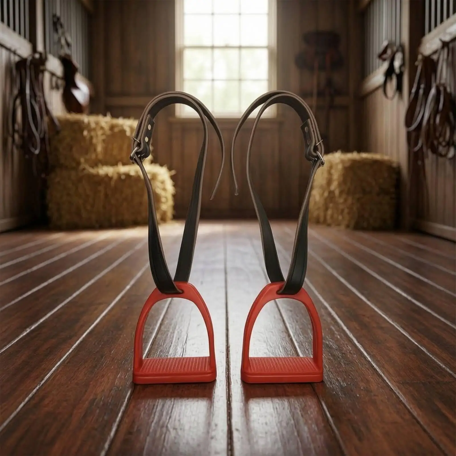 120 Cm Stirrups with Leathers Black English Stirrup Leathers High-Quality
