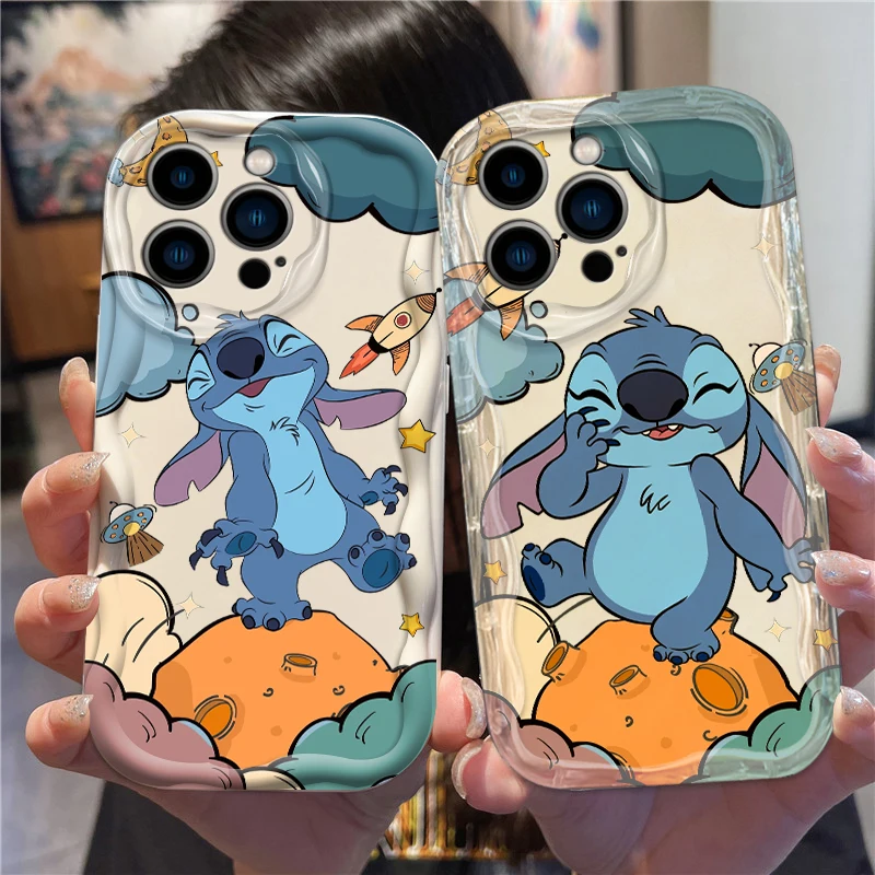 

Lilo & Stitch Cartoon For Apple iPhone 15 14 13 12 11 XS XR X Pro Max Plus Wave Oil Funda Phone Case