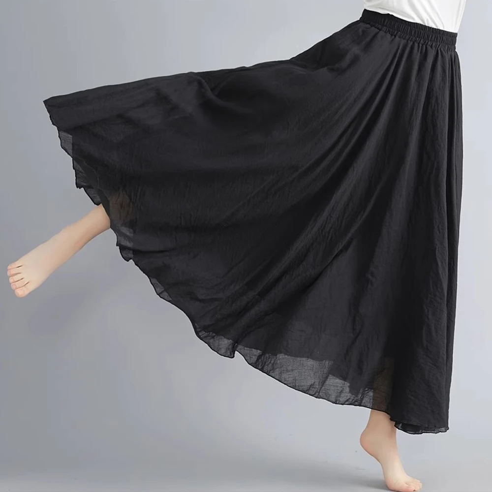 A-line Pleated Skirts With Elastic Waist For Women And Girl Dance Performance Skirt In Black White Pink Green Colors X-G-Xinde