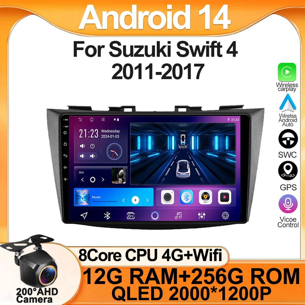 Android 14 Radio For Suzuki Swift 4 2011-2017 Stereo Head Unit GPS Navigation  Intelligent Car Systems Mirror Link 5G Wifi