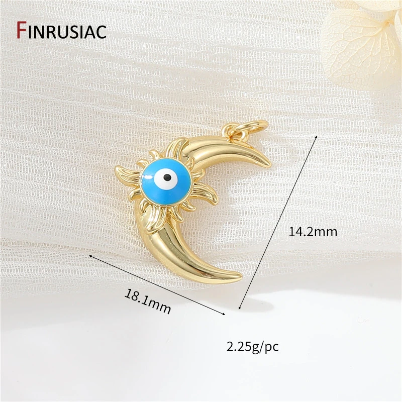 Evil Eye Charms für die Schmuckherstellung, 14 Karat vergoldetes Messing, Zirkon-Charms-Anhänger für DIY-Halskettenherstellung, Zubehör für Schmuck – Detail 18