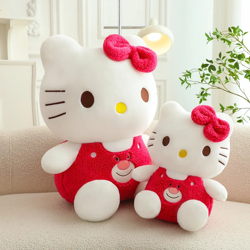 2024 Sanrio Cute Hellokitty Plush Toy Cat Doll Cloth Doll Girl Bed Decoration Valentine'S Day Gift For Girlfriend Wholesale