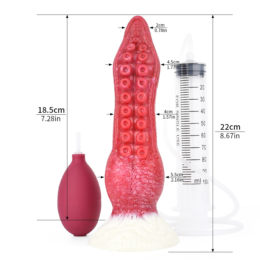 NNSX 남녀공용 문어 애널 플러그 분출 딜도, 항문 확장기, 질 자위기 실리콘 페니스, 성인 에로틱 장난감