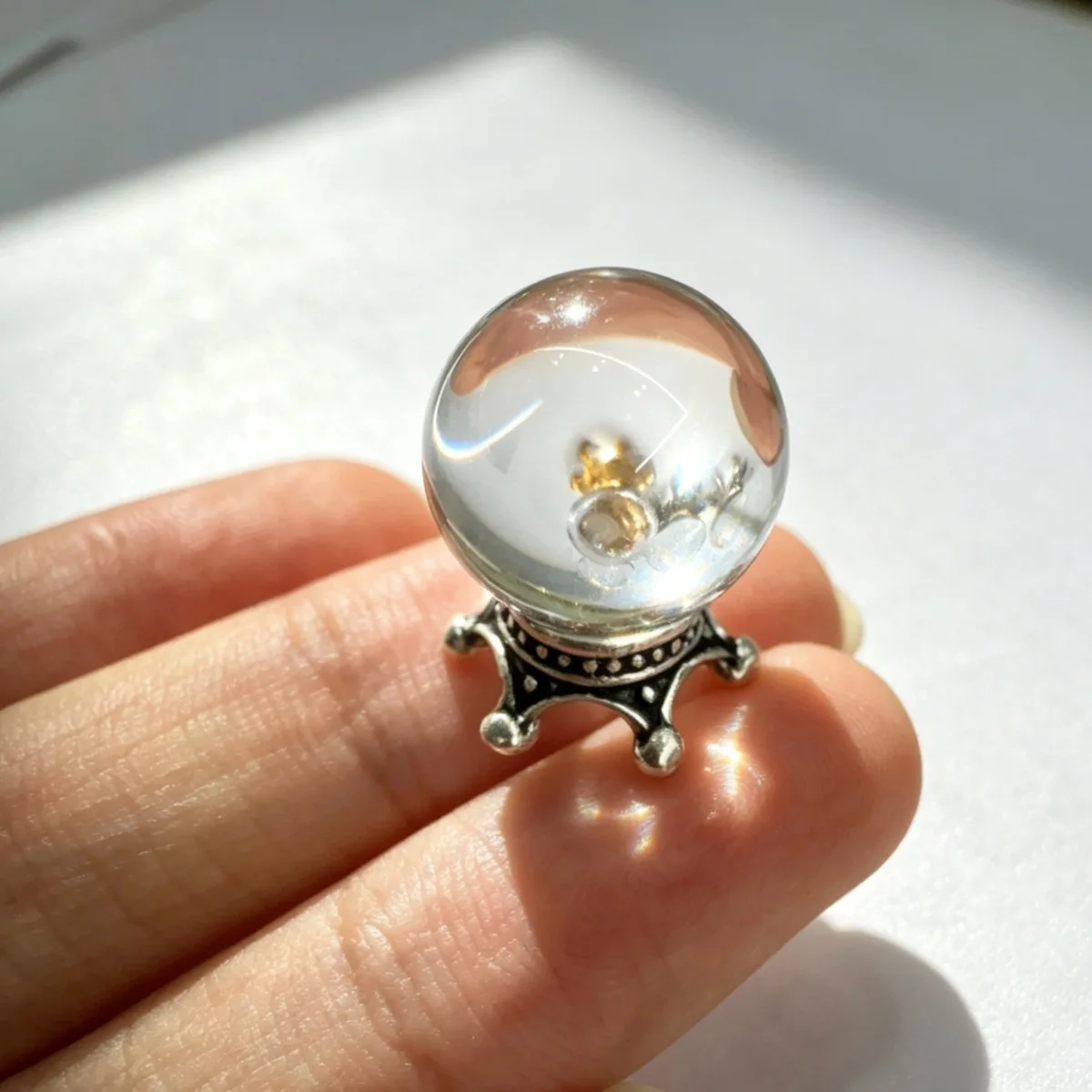 5pcs Mini Crystal Ball Fairy Garden Crystal Ball Model Halloween Ghost Scene Desktop Decor Miniature Ornament Accessories