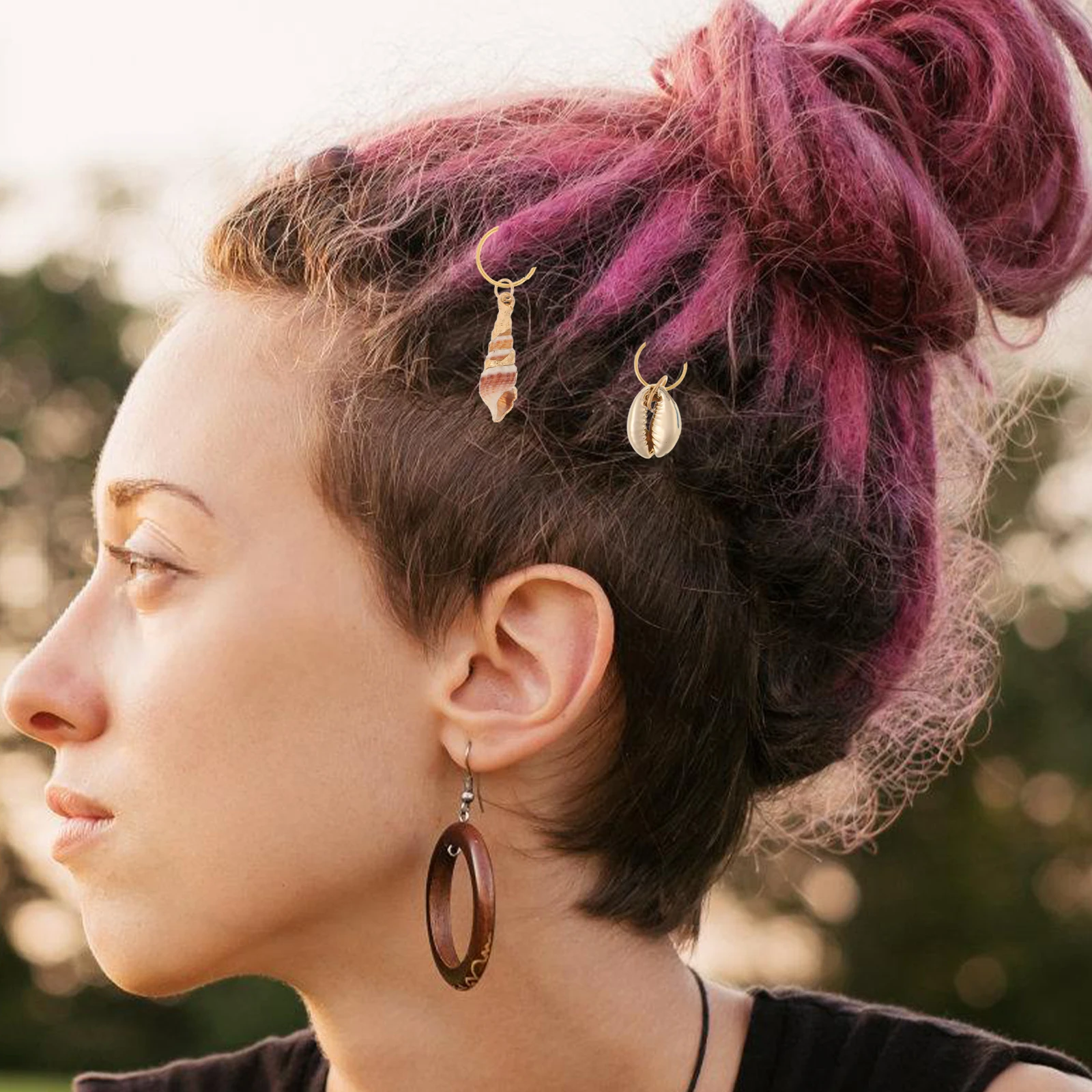 

13pcs Braided Hair Accessories Decorative Rings For Diy Hairstyle Shell Pendants Fashion Hair Charms Braid Jewelry Gift