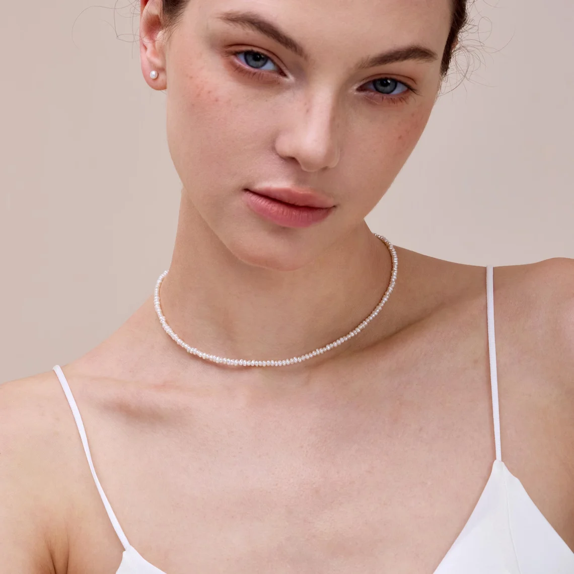 

2-3MM Near Round Freshwater Pearl Necklaces 925 Sterling Silver 40cm Length Pearl Necklaces Jewelry Gift 2026 New Arrivals