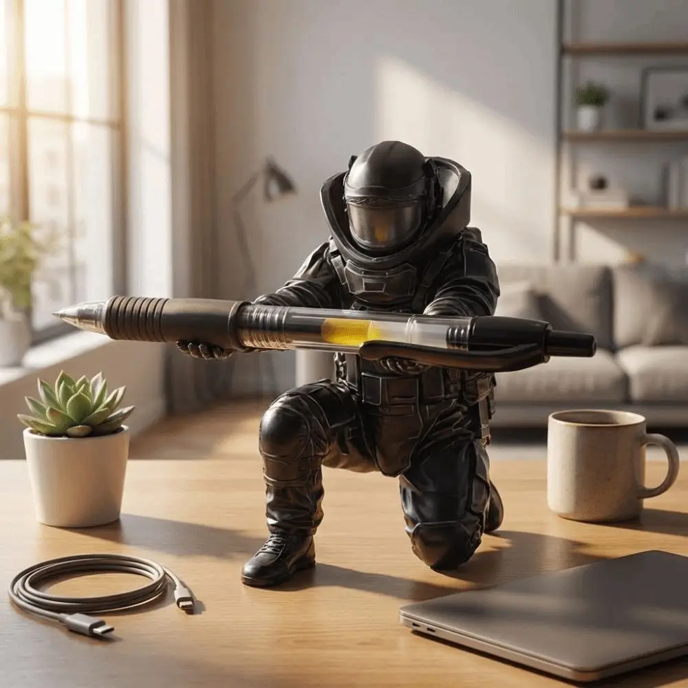 3D Printed Disposal Unit Pen Holder Funny Plastic Warrior Pen Holder Unique Gift Special Forces Pen Stand Office Desk