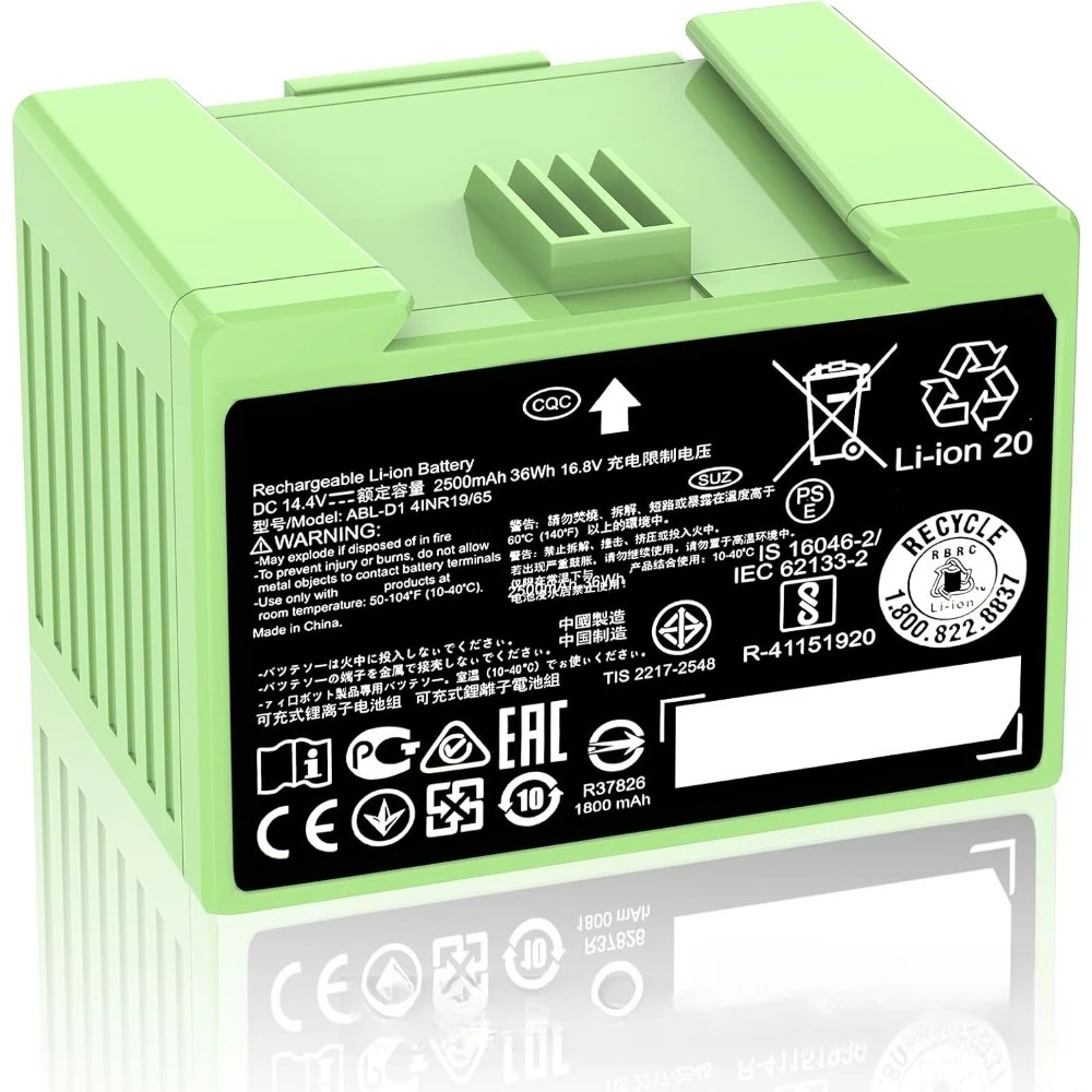 2500mAh Replacement Li-ion Battery Pack,for IRobot Roomba I7 J7 I3 I4 I4+ I8 E5 E6, Roomba I E J Series Robot Vacuum Accessories