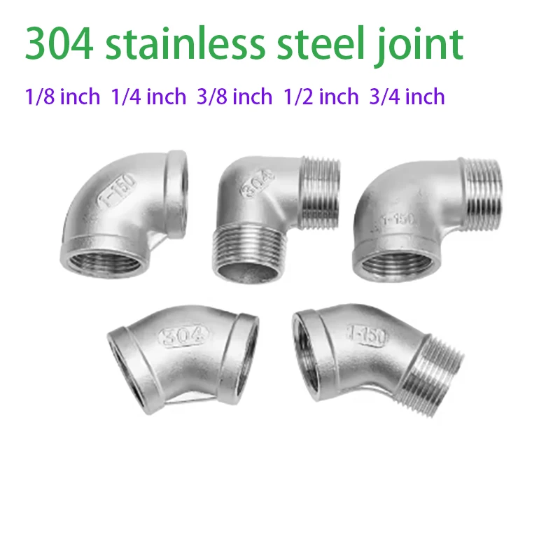 

1/3/5Pcs 304 Stainless Steel Joint Internal Thread External Thread Elbow 90Degree Bend Internal External Thread Water Pipe Joint