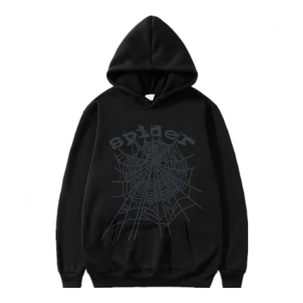 Women Autumn Street Punk Oversized Hoodie Spider Cobweb Hoodies Hip Hop Fashion Letter Y2k Aesthetics Sweatshirts Men