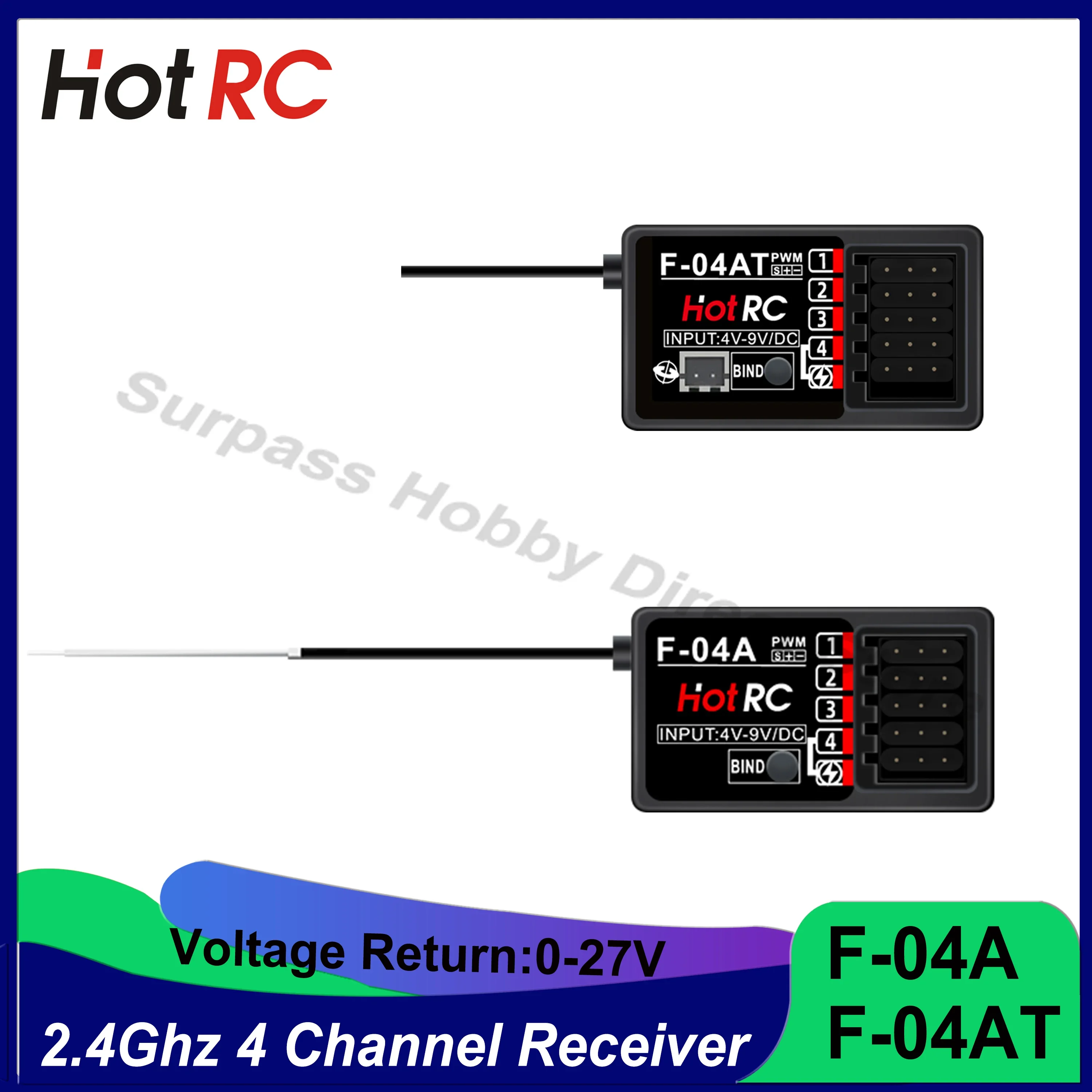 HOTRC F-04A F-04AT 2.4 Ghz 4 Channels 4CH Receiver Transmitter Remote Control Upgraded Parts for CT-4A DS-4A RC Car Boat Tank