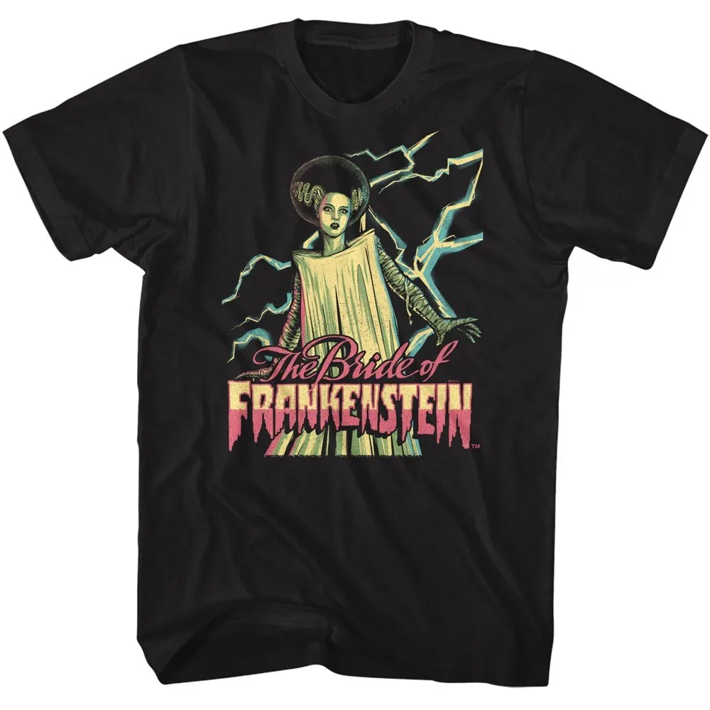 The Bride of Frankenstein TShirt Universal Monsters Mens Black Cotton