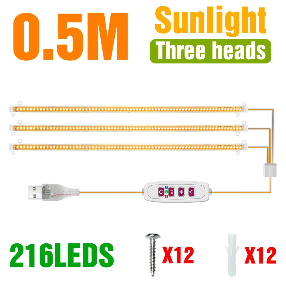 USB DC5V LED Grow Light Strip Volledige Spectrum Planten Teelt Lamp Met 24-uurs Timing Voor Ingemaakte Bloemen Growbox Vullen Verlichting