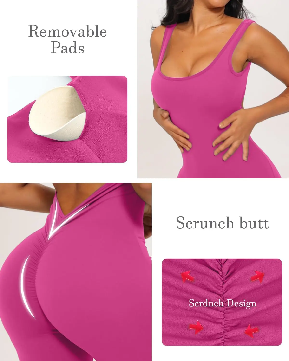 Pagliaccetto da allenamento per donna pantaloncini tute atletiche di un pezzo palestra Yoga Scrunch Butt Backless Bodycon tuta