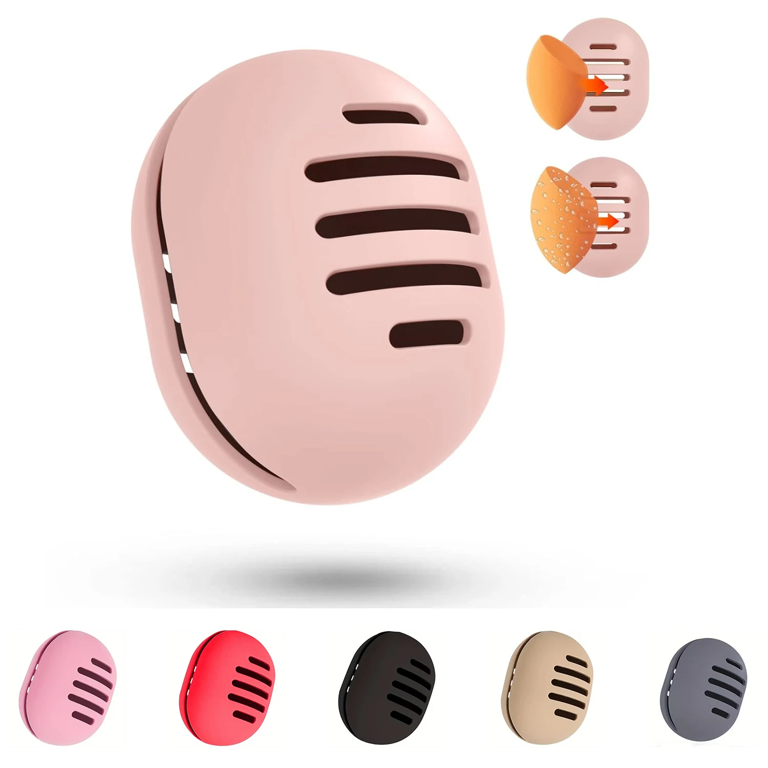 Makeup Sponge Holder Eco-Friendly Silicone Multi-hole Beauty Storage Case Travel Protable Cosmetic Puff Holder Box