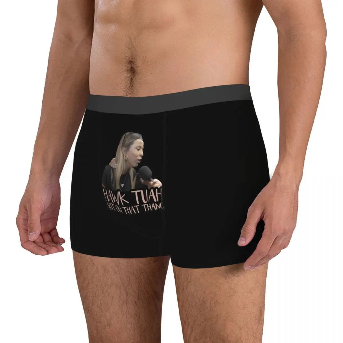 Men Hawk Tuah Spit On That Thing Underwear Girl Funny Meme Sexy Boxer Shorts Panties Homme Breathable Underpants Plus Size