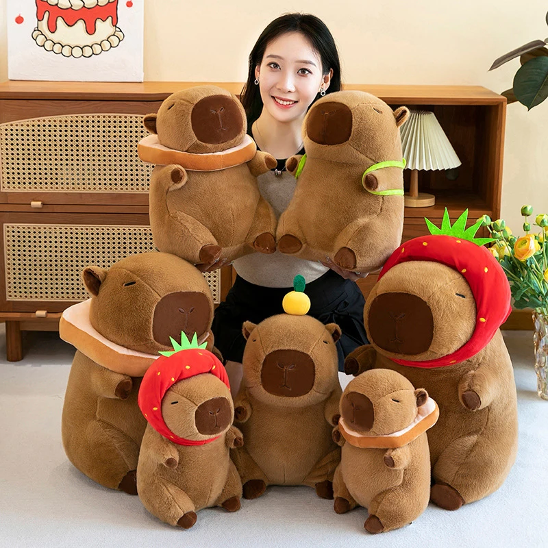 25cm Series Capybara Plush Simulation Capibara Anime Fluffty Toy Cute Doll Stuffed Animals Soft Doll Plush Christmas Gifts