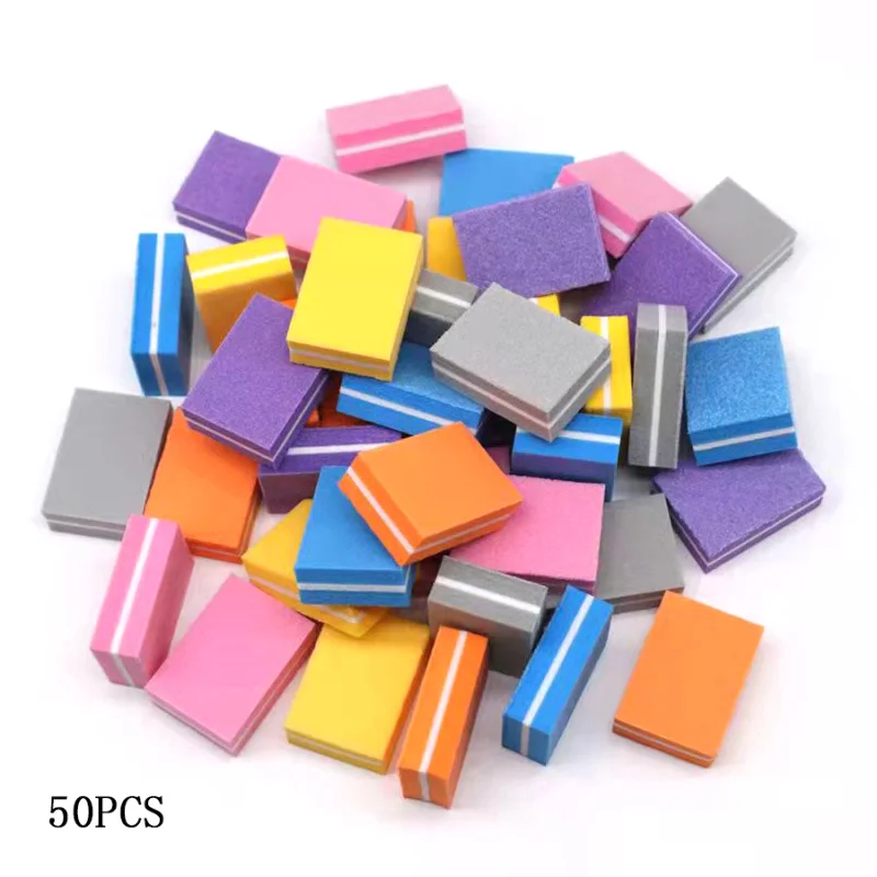 50Pcs Mini Buffing Sanding Files Block Pedicure Manicure Care Nail Art Buffer Polish Manicure Pedicure Nail File Tools