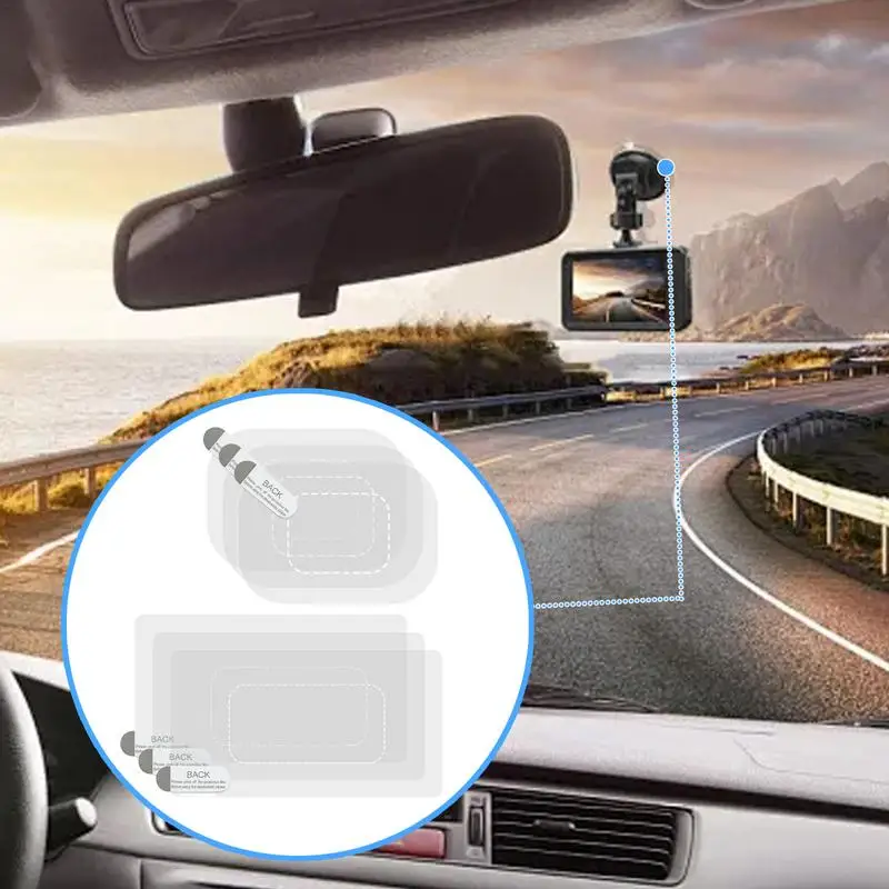 Dashcam Windshield Mount Sticker 6pcs Dash Cam Adhesive Screen Sticker Film Transparent Windshield Film For Car